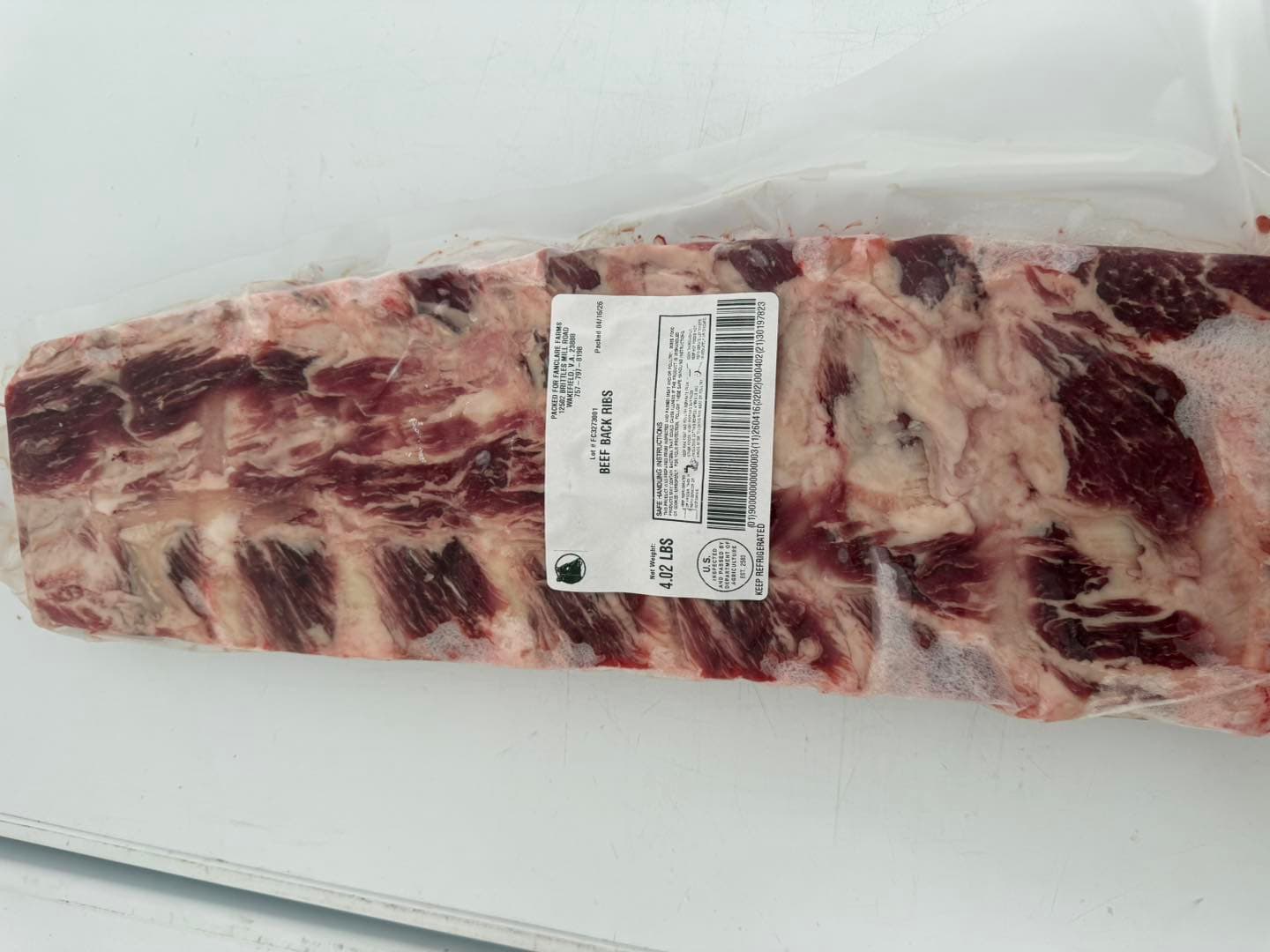 Fanclare Farms beef back ribs