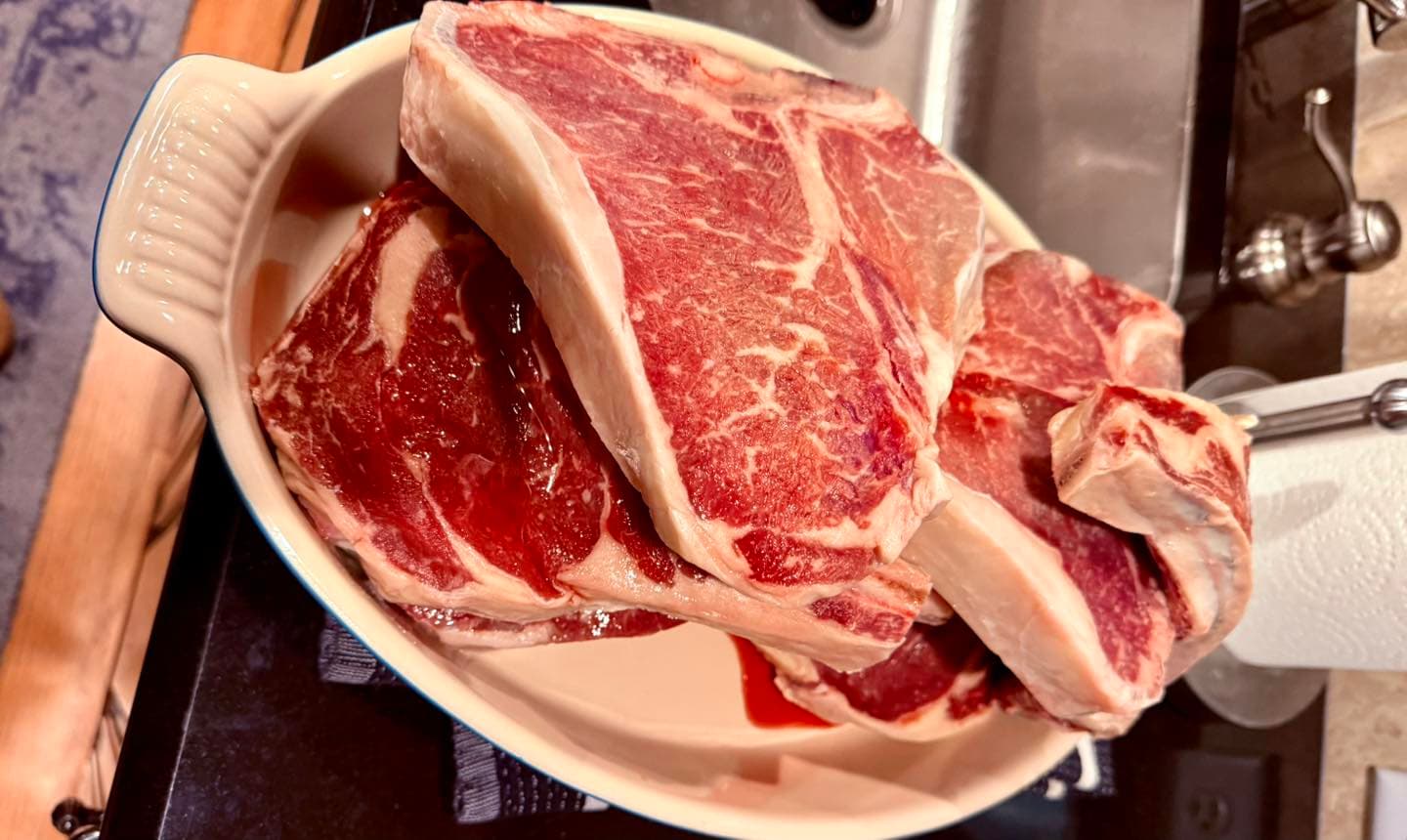 Assorted fresh beef cuts from Fanclare Farms in Wakefield, Virginia