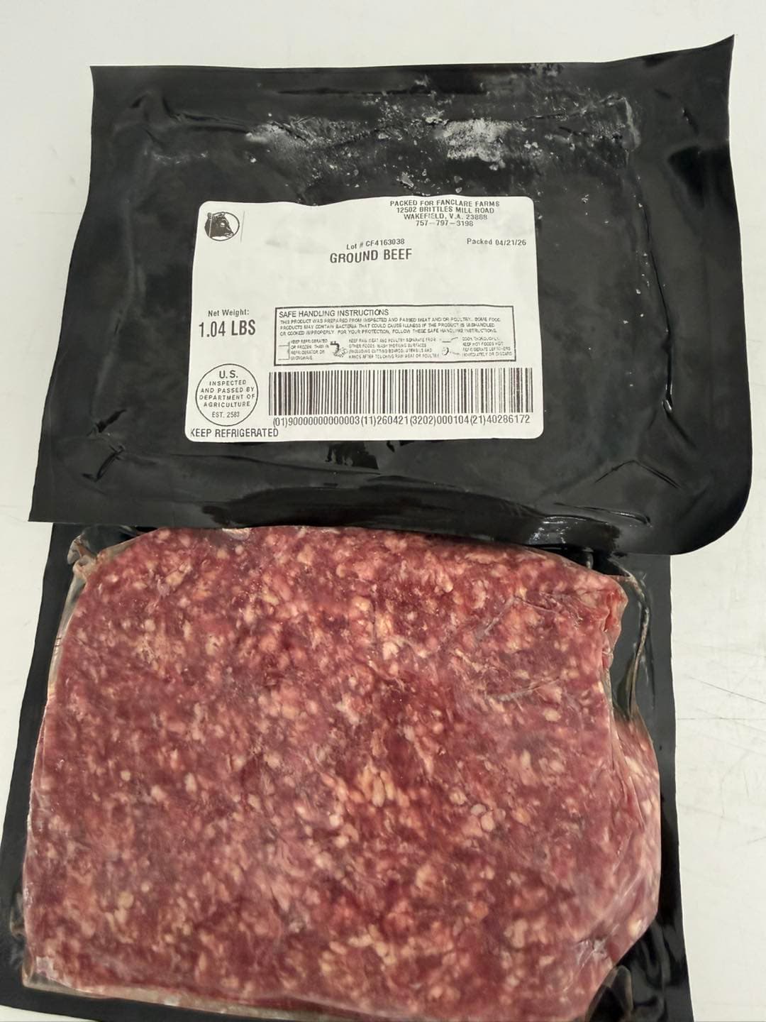 Fanclare Farms grass-fed Black Angus ground beef