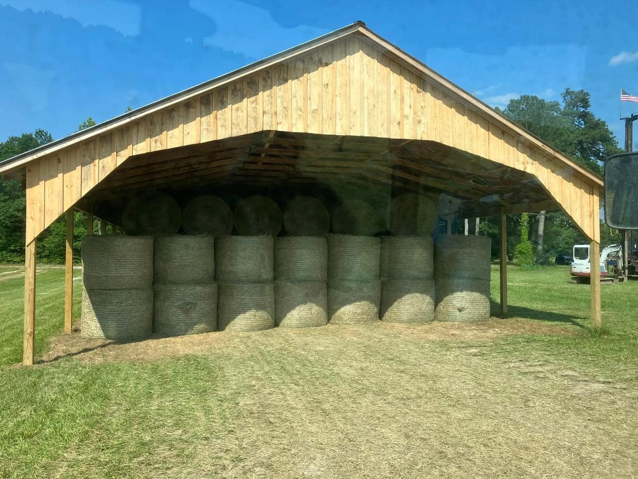 Hay field at Fanclare Farms in Wakefield, Virginia