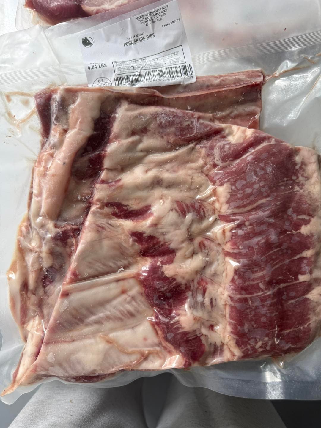 Fanclare Farms pork spare ribs