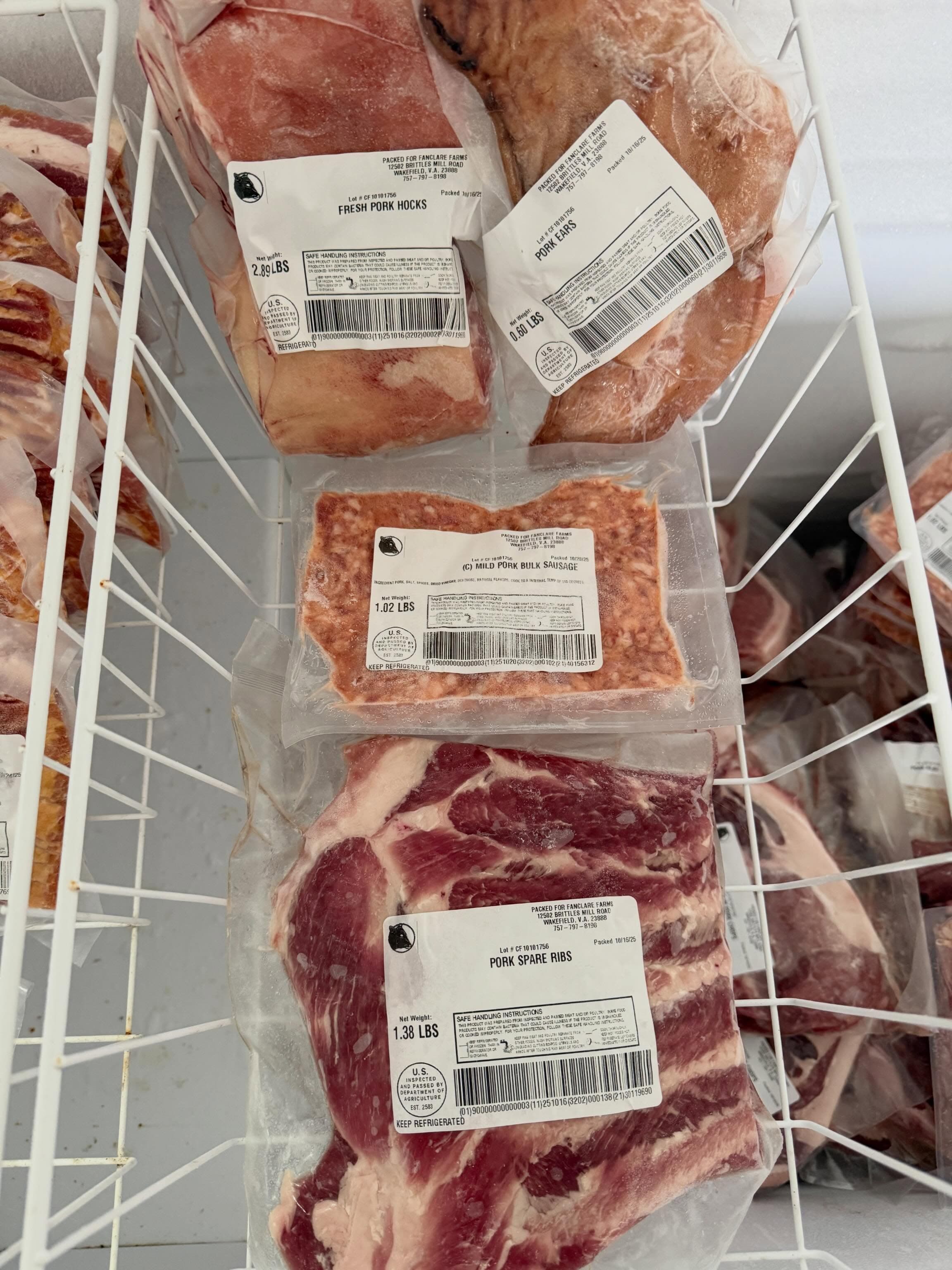 Pasture-raised Berkshire pork cuts from Fanclare Farms